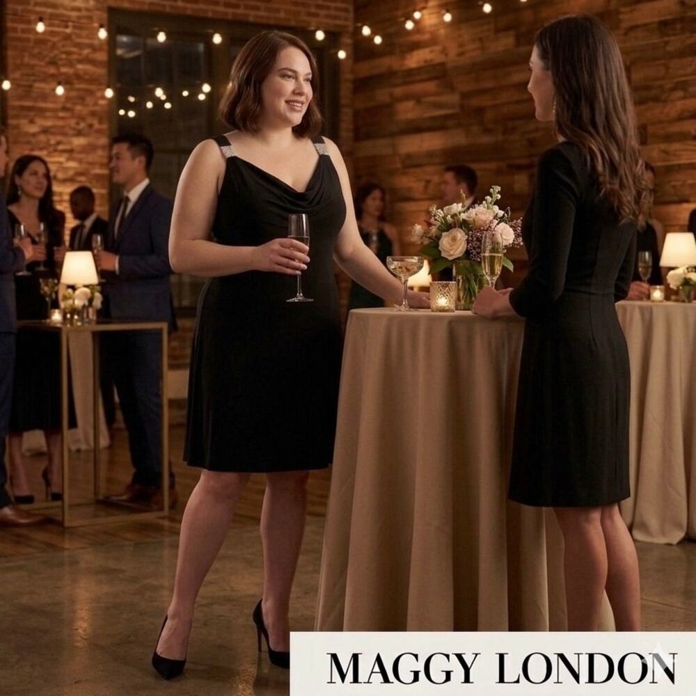 Maggy London Black Cocktail Dress. Sz. 16